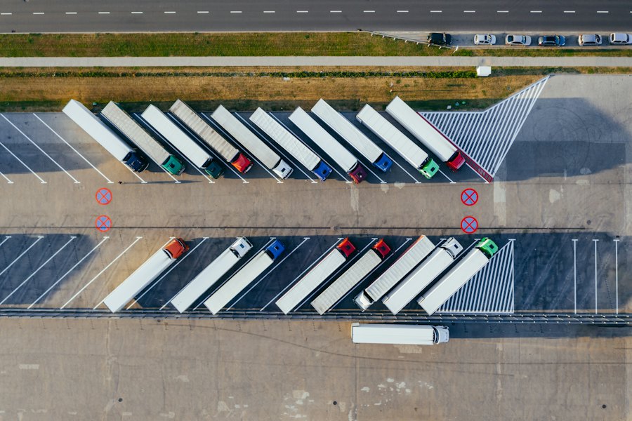 A large factory building seen from above