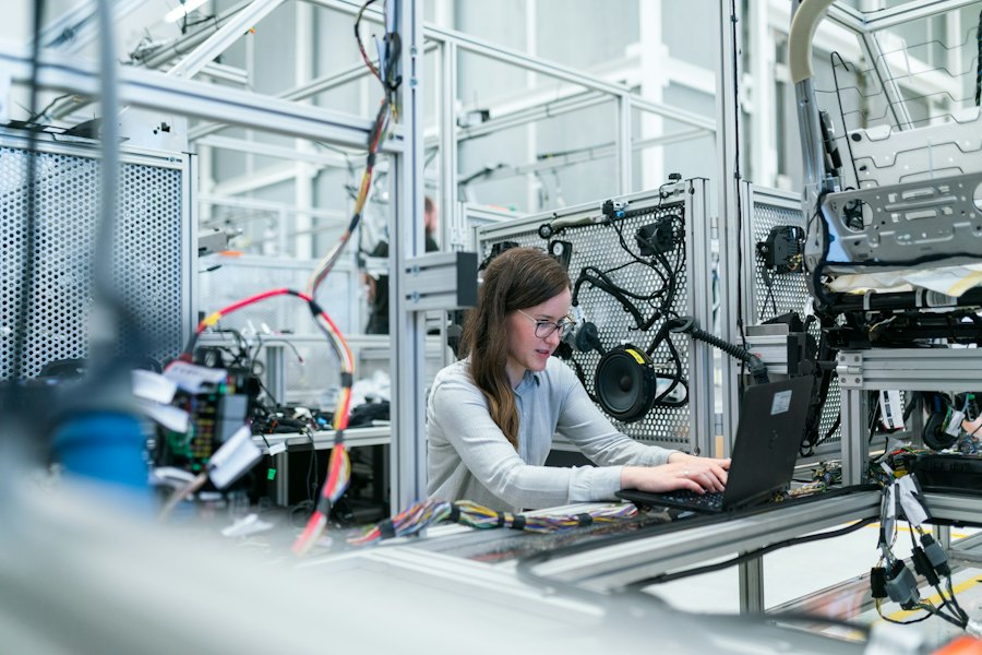 Inside a clean factory workshop